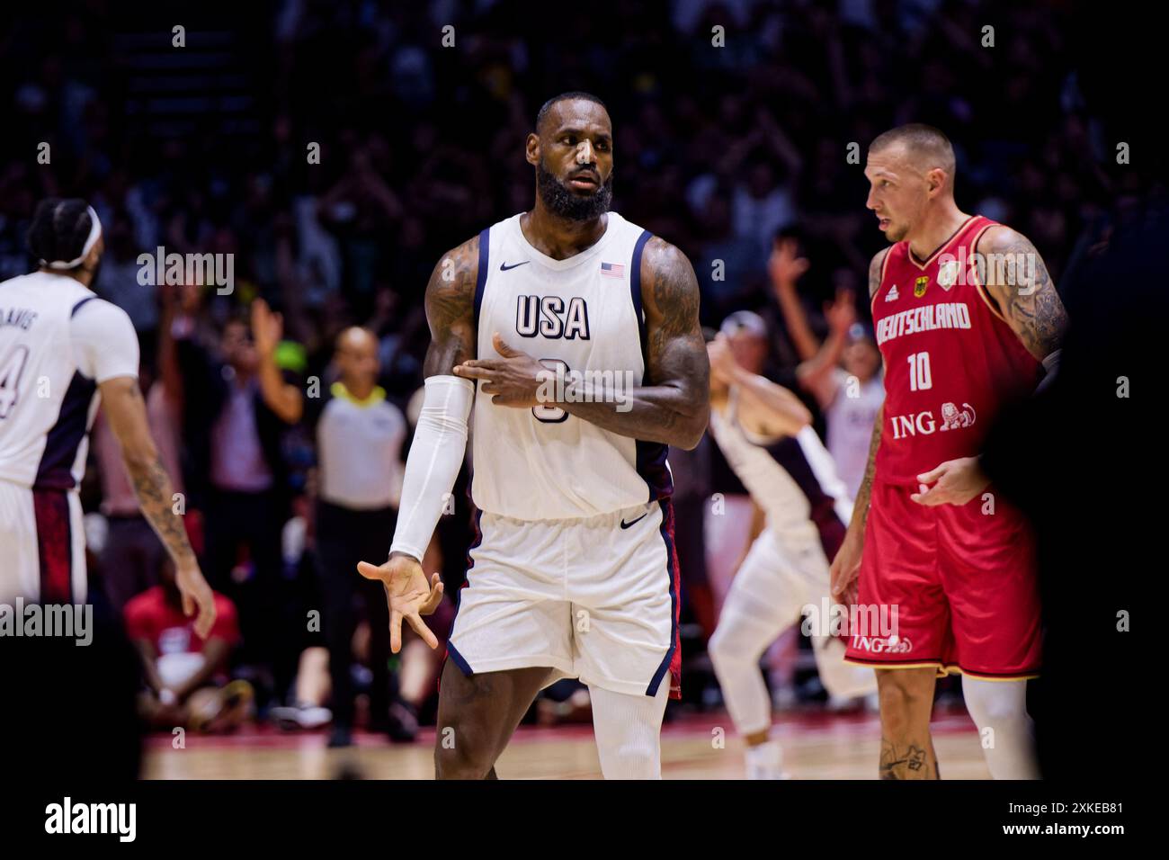 London, England, July 22 2024 LeBron James (6 USA) in action during the USA Basketball Showcase