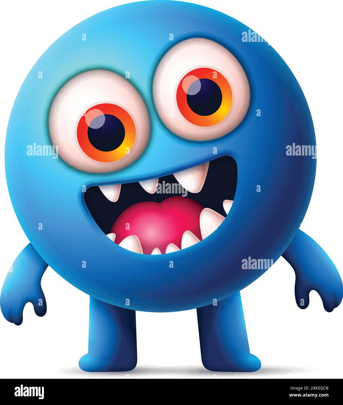 Cute blue monster Stock Vector Images - Alamy