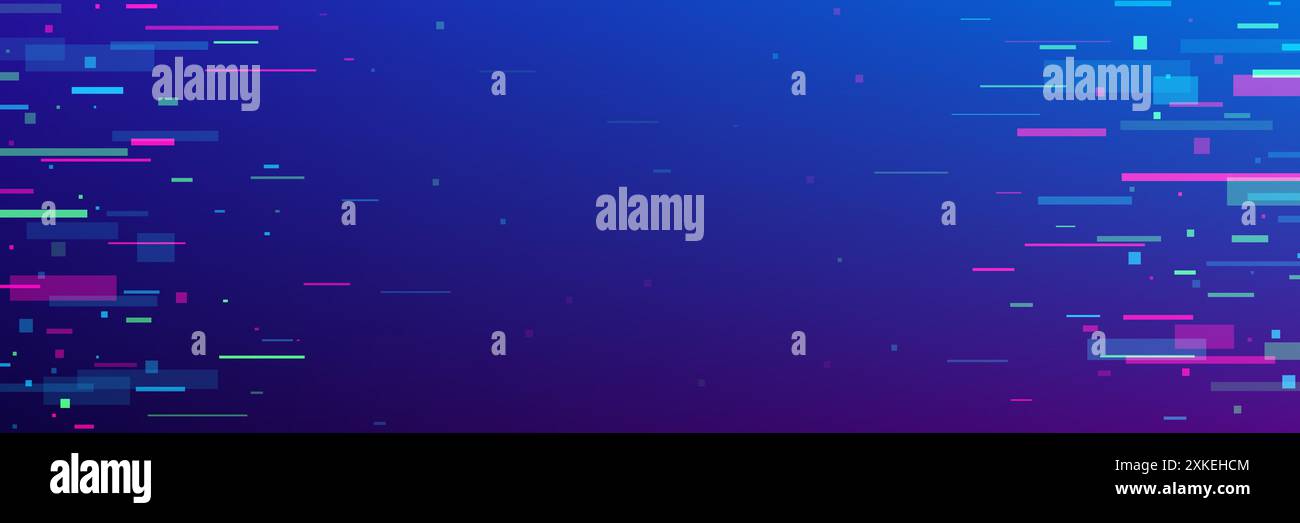 Glitch game background with abstract noise pixels on TV screen, vector ...