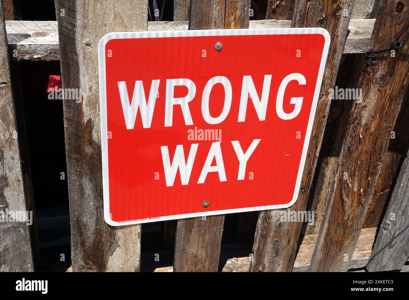 Road sign, Wrong Way Stock Photo