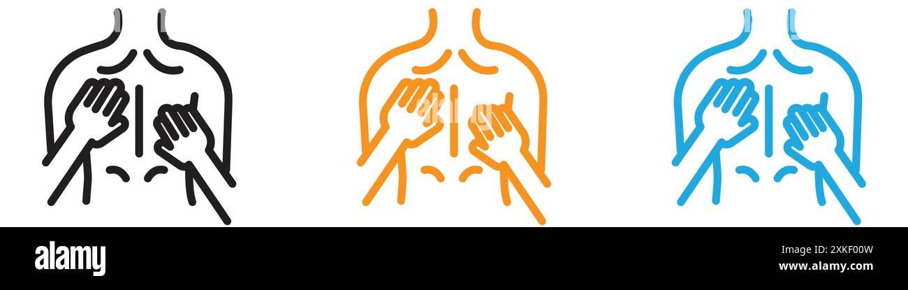 Back massage icon vector logo set collection or bundle pack group Stock Vector