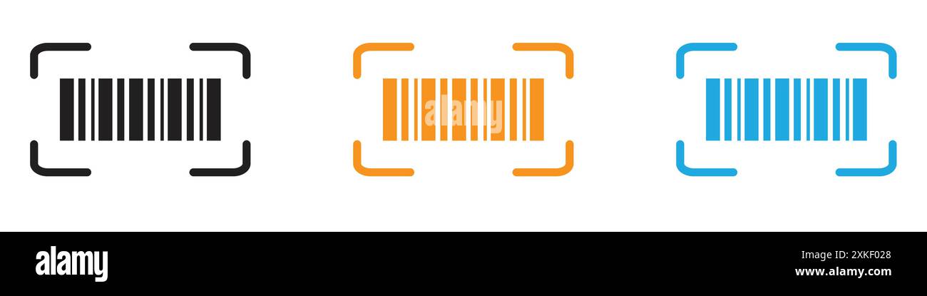 Bar code scanner icon vector logo set collection or bundle pack group Stock Vector