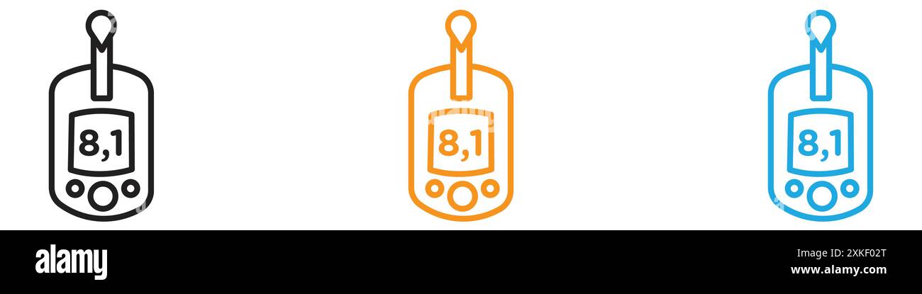 blood glucose icon vector logo set collection or bundle pack group Stock Vector