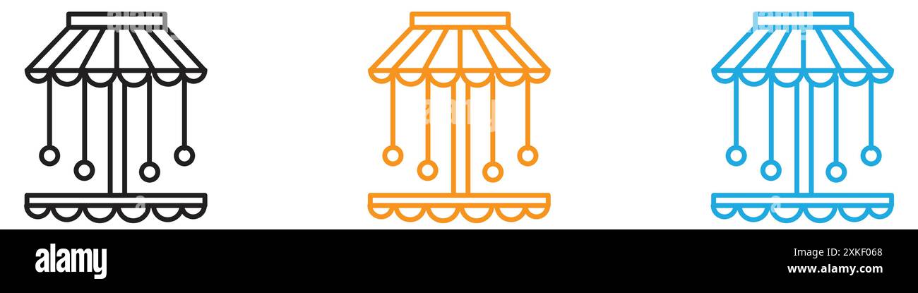 Carousel icon vector logo set collection or bundle pack group Stock Vector