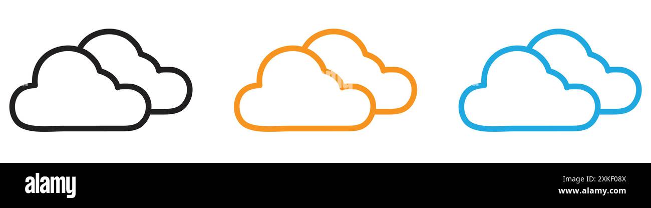 Cloud icon vector logo set collection or bundle pack group Stock Vector