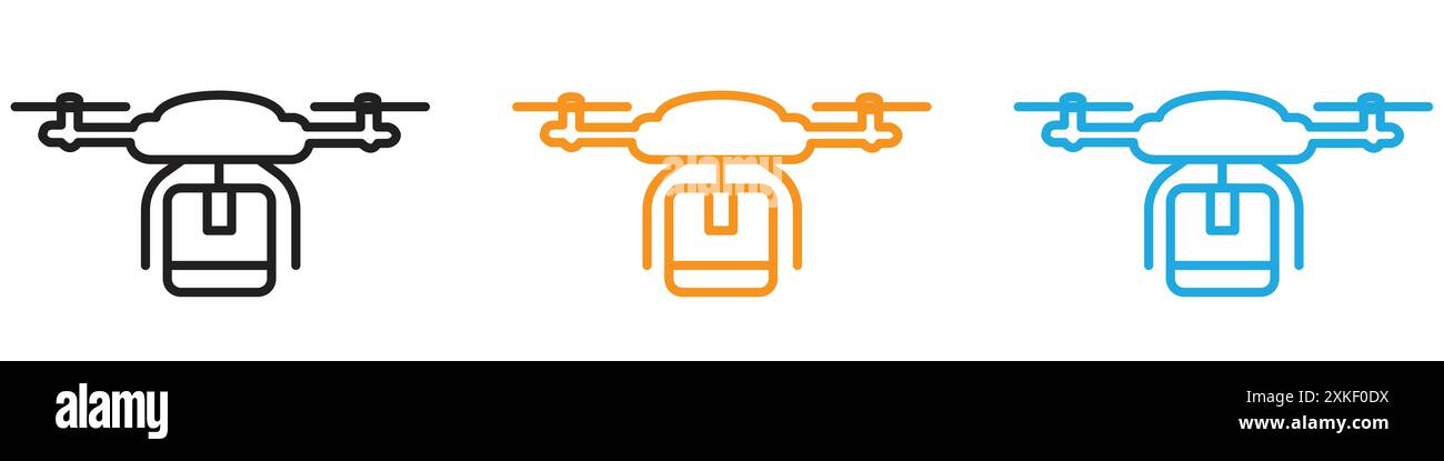 drone delivery icon vector logo set collection or bundle pack group ...