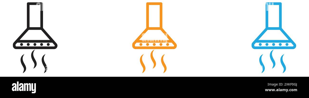 Extractor Hood icon vector logo set collection or bundle pack group Stock Vector