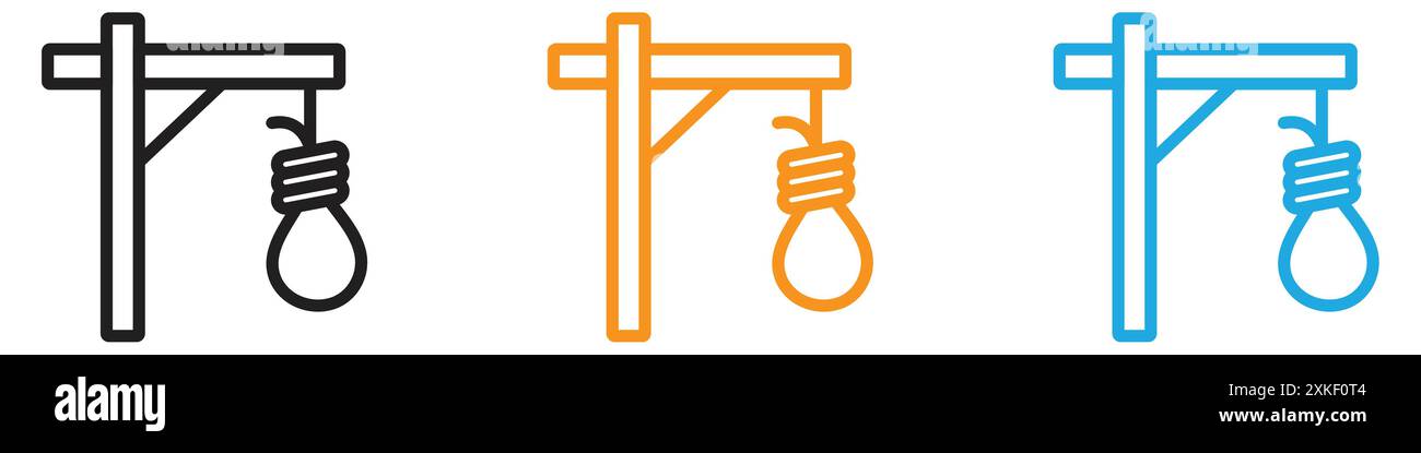 gallows icon vector logo set collection or bundle pack group Stock Vector