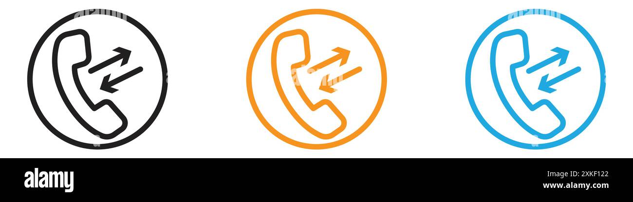 incoming outgoing calls icon vector logo set collection or bundle pack ...