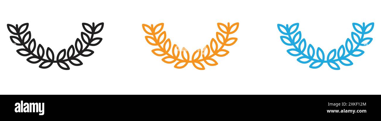 laurel wreath icon vector logo set collection or bundle pack group ...