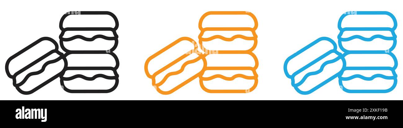 macarons icon vector logo set collection or bundle pack group Stock Vector