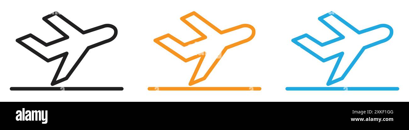 Plane icon vector logo set collection or bundle pack group Stock Vector