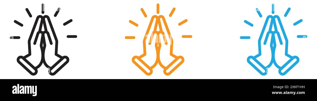 Pray icon vector logo set collection or bundle pack group Stock Vector