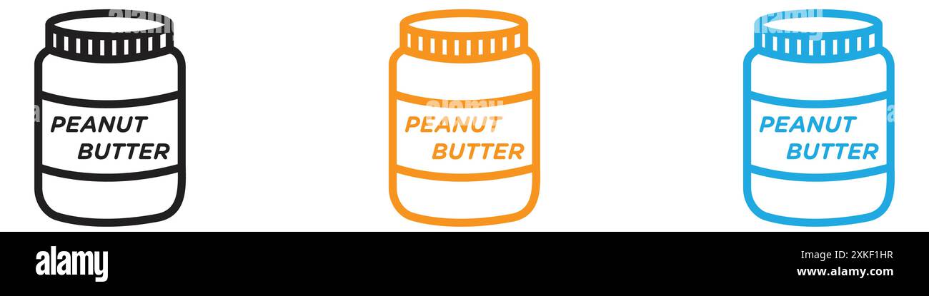 Peanut butter icon vector logo set collection or bundle pack group Stock Vector