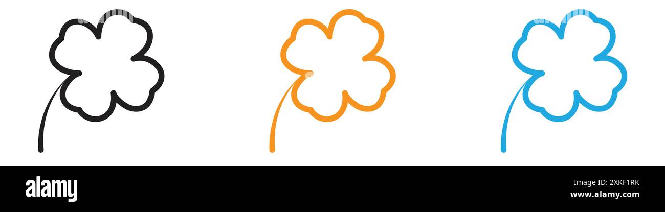 Saint patrick Leaf clover icon vector logo set collection or bundle pack group Stock Vector