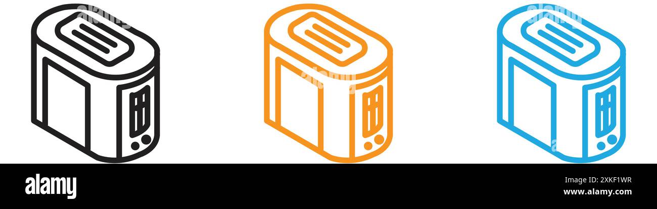 toaster icon vector logo set collection or bundle pack group Stock Vector