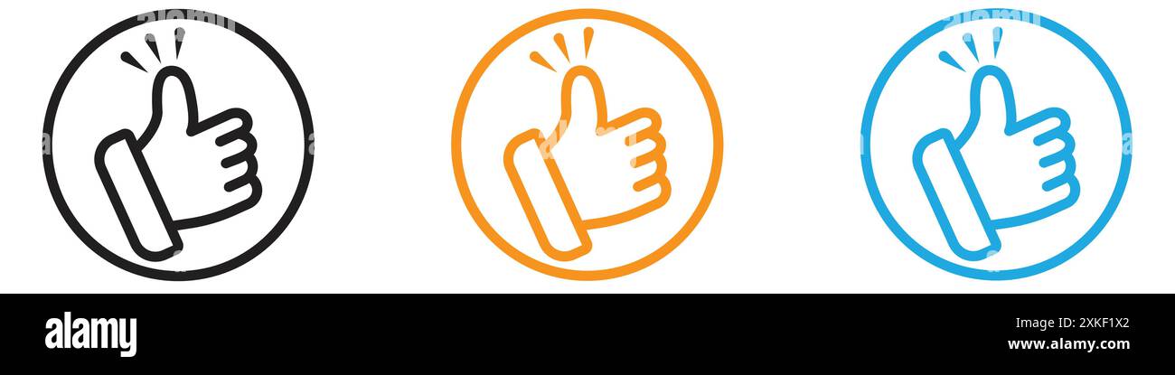 Thumbs Up icon vector logo set collection or bundle pack group Stock Vector