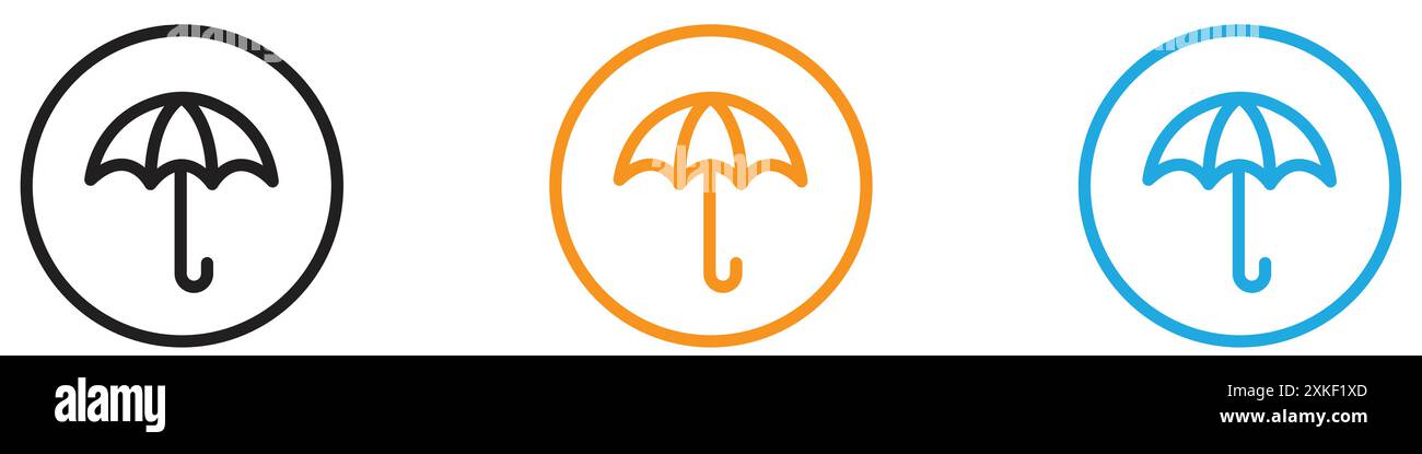 Umbrella icon vector logo set collection or bundle pack group Stock Vector