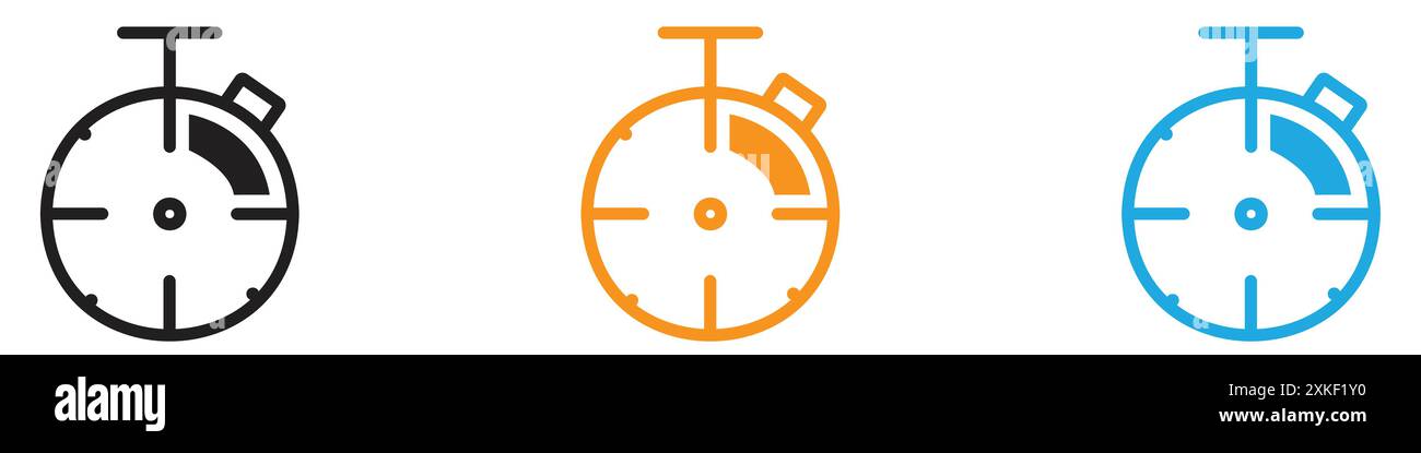 testing time icon vector logo set collection or bundle pack group Stock Vector