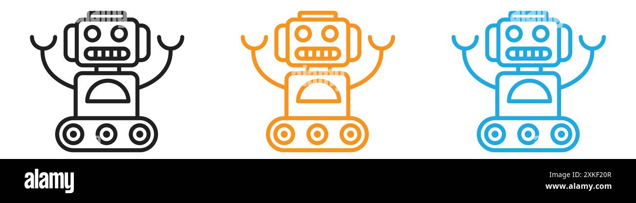 Wheels robot icon vector logo set collection or bundle pack group Stock Vector