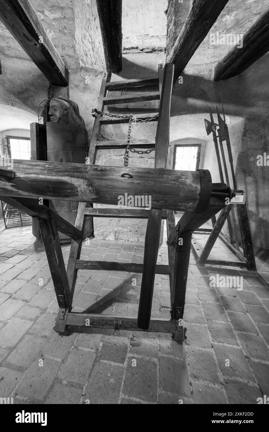 Antique Torture Device in a Castle Stock Photo