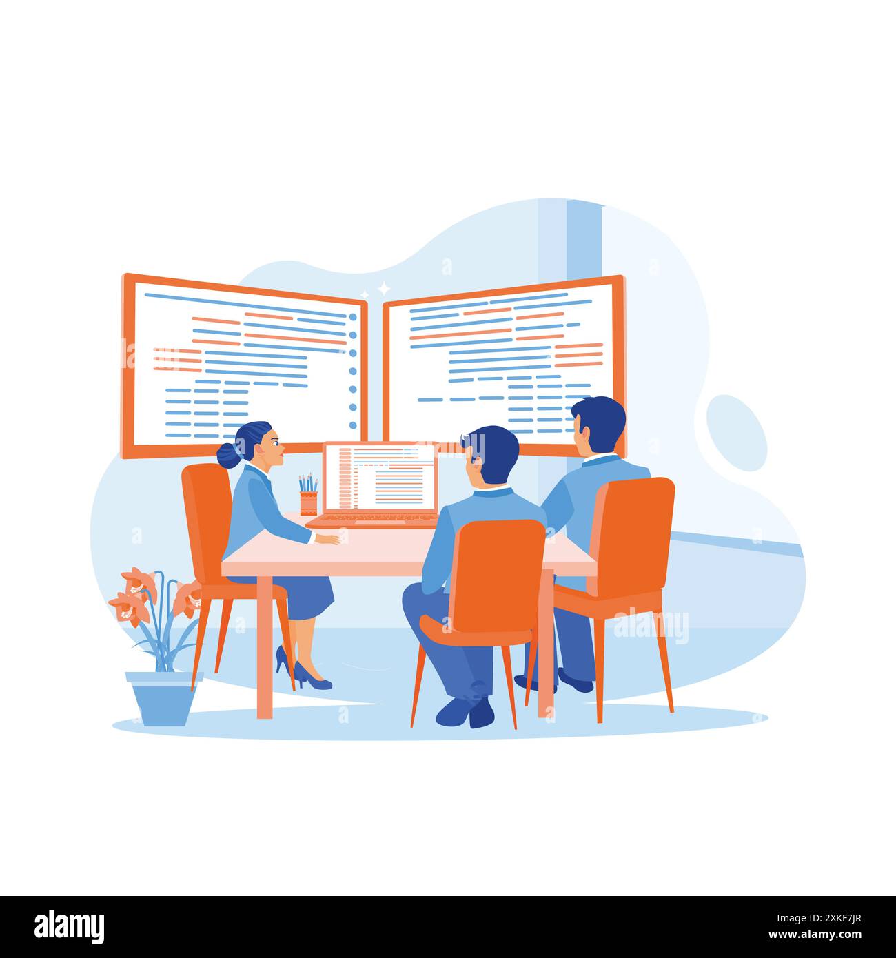 Team programmers in artificial Stock Vector Images - Alamy