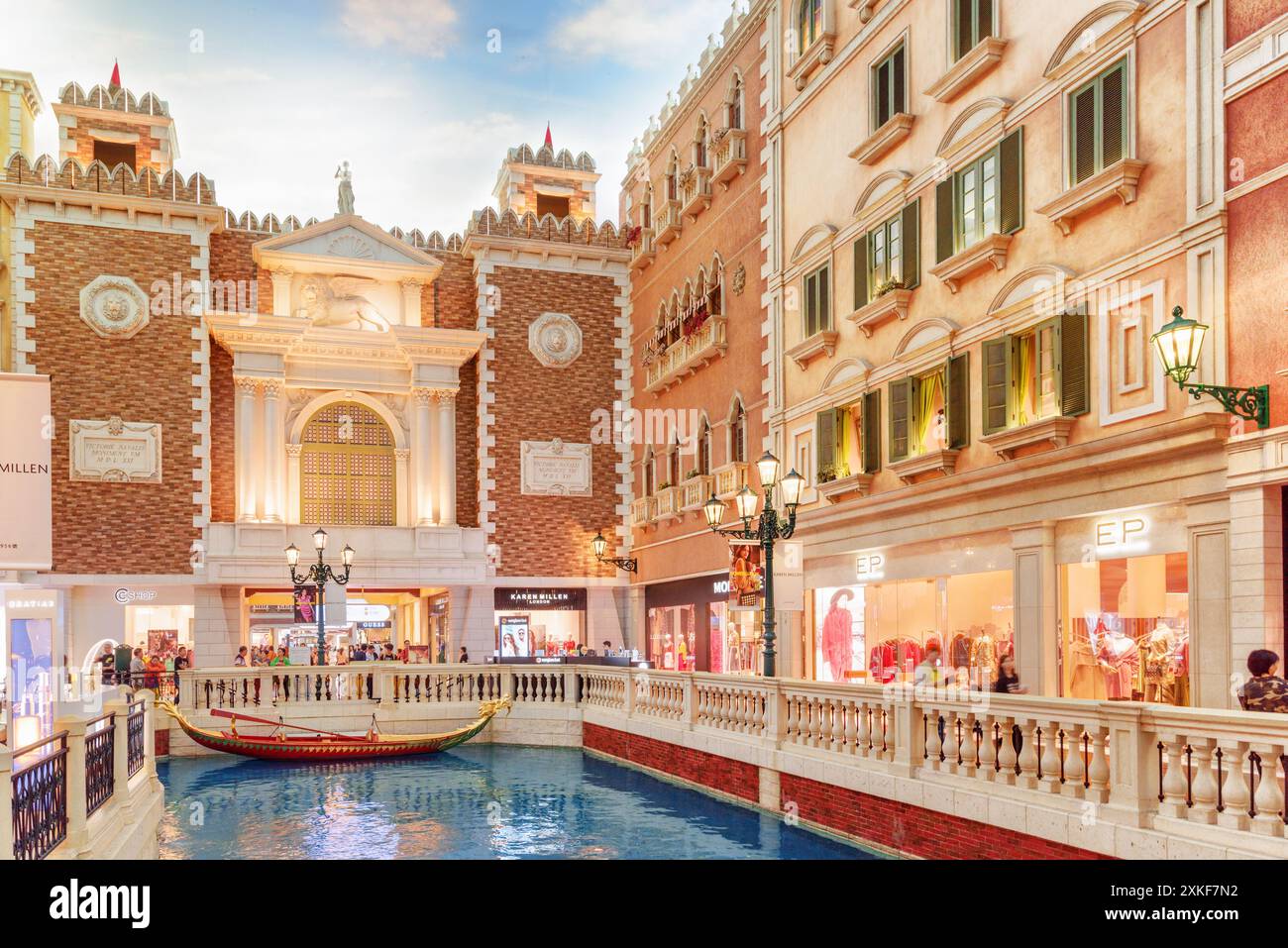 View of the San Luca Canal inside the Venetian Macao Stock Photo