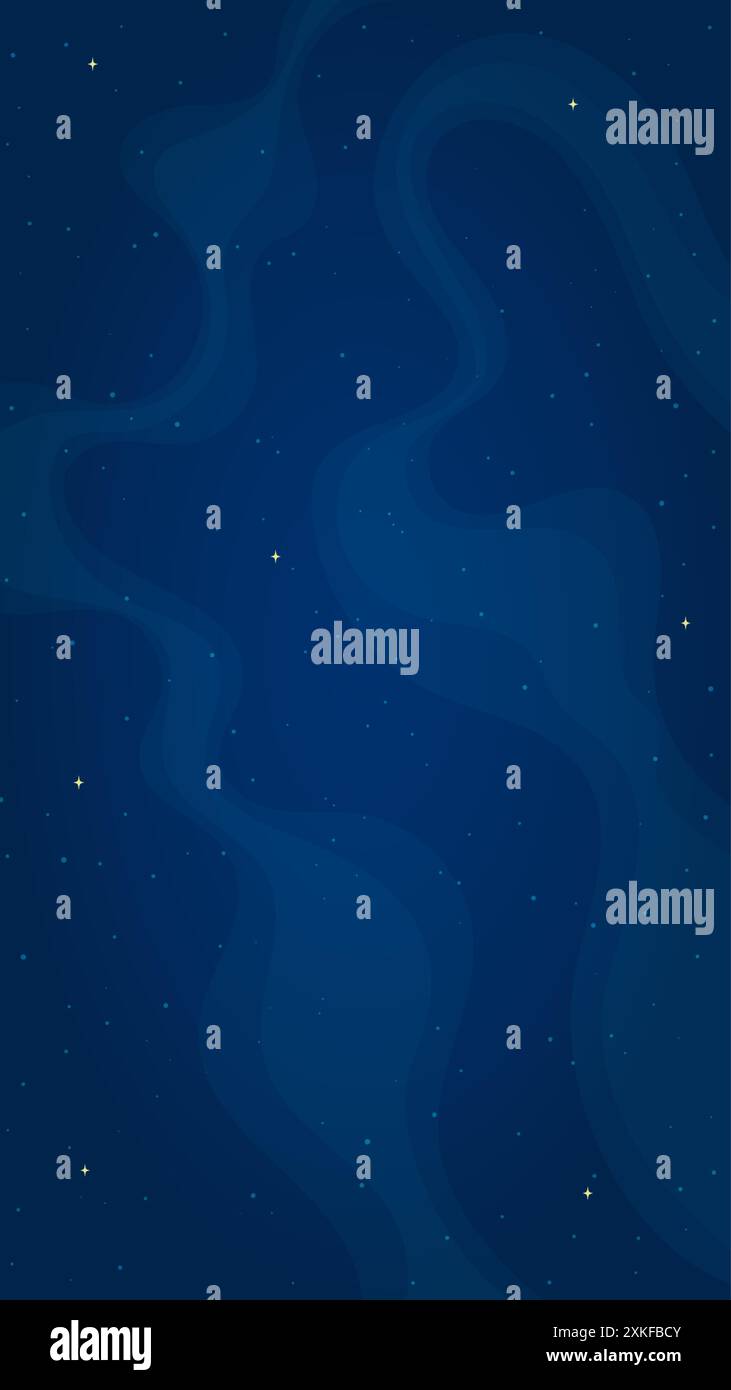 Dark blue space background vector illustration. Flat style vertical ...