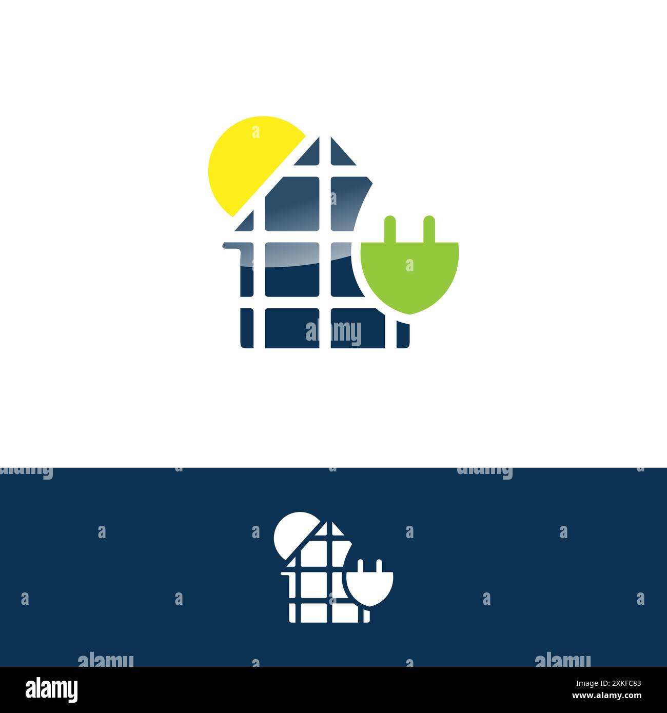 Solar Energy for house home roof icon logo design template. Vector ...