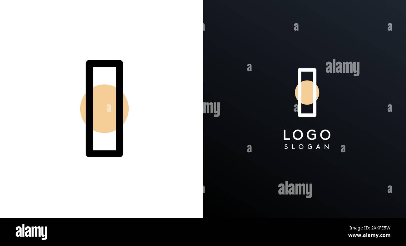 Letter I modern logo featuring geometric shapes, circle and lines ...