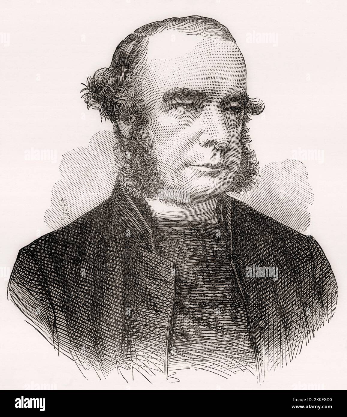 William Connor Magee, 1821 –1891. Irish clergyman of the Anglican church, Bishop of Peterborough, and Archbishop of York.  From Cassell's Illustrated History of England, published c. 1880. Stock Photo