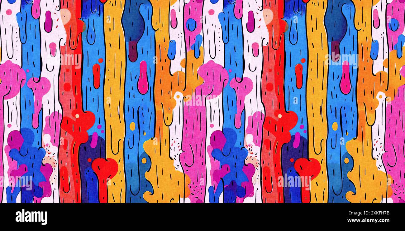 Fun dripping paint effect digital banner pattern with whimsical ink ...
