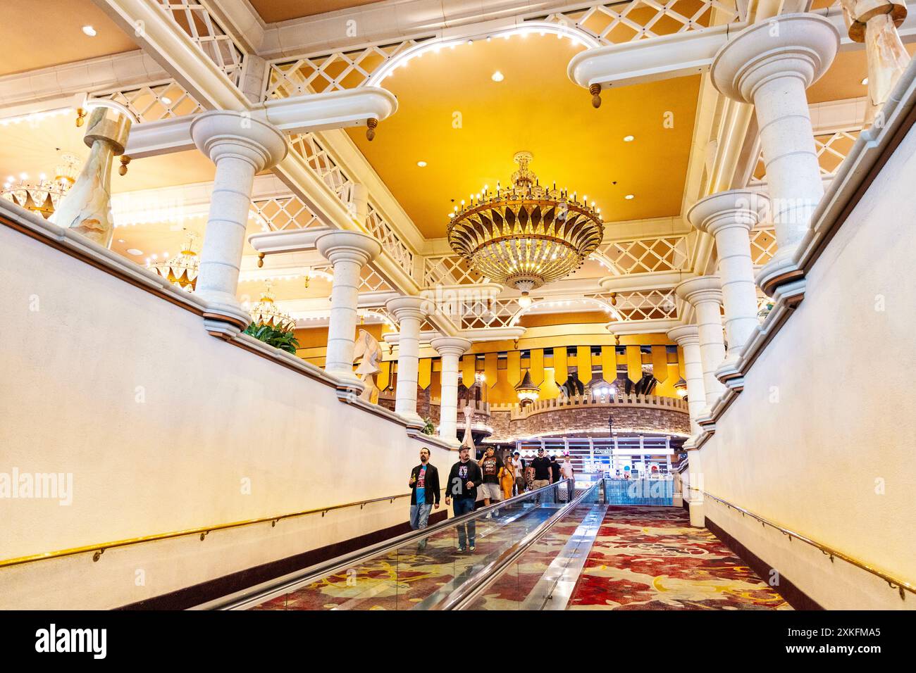 Interior of medieval themed Excalibur Hotel and Casino, The Strip, Las Vegas, Nevada, USA Stock Photo
