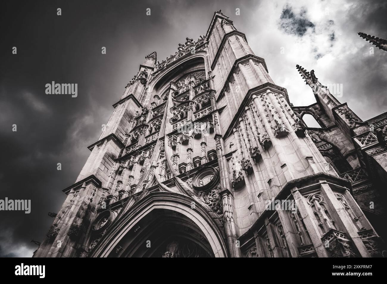 View of a Gothic Cathedral featuring an intricate architecture under a ...