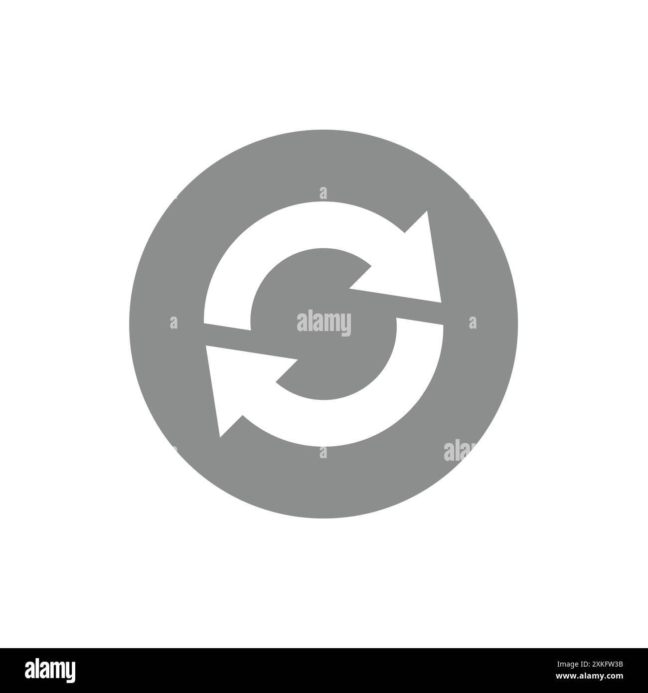 Reloading or refresh vector icon. Refreshing, loading arrow circle. Stock Vector