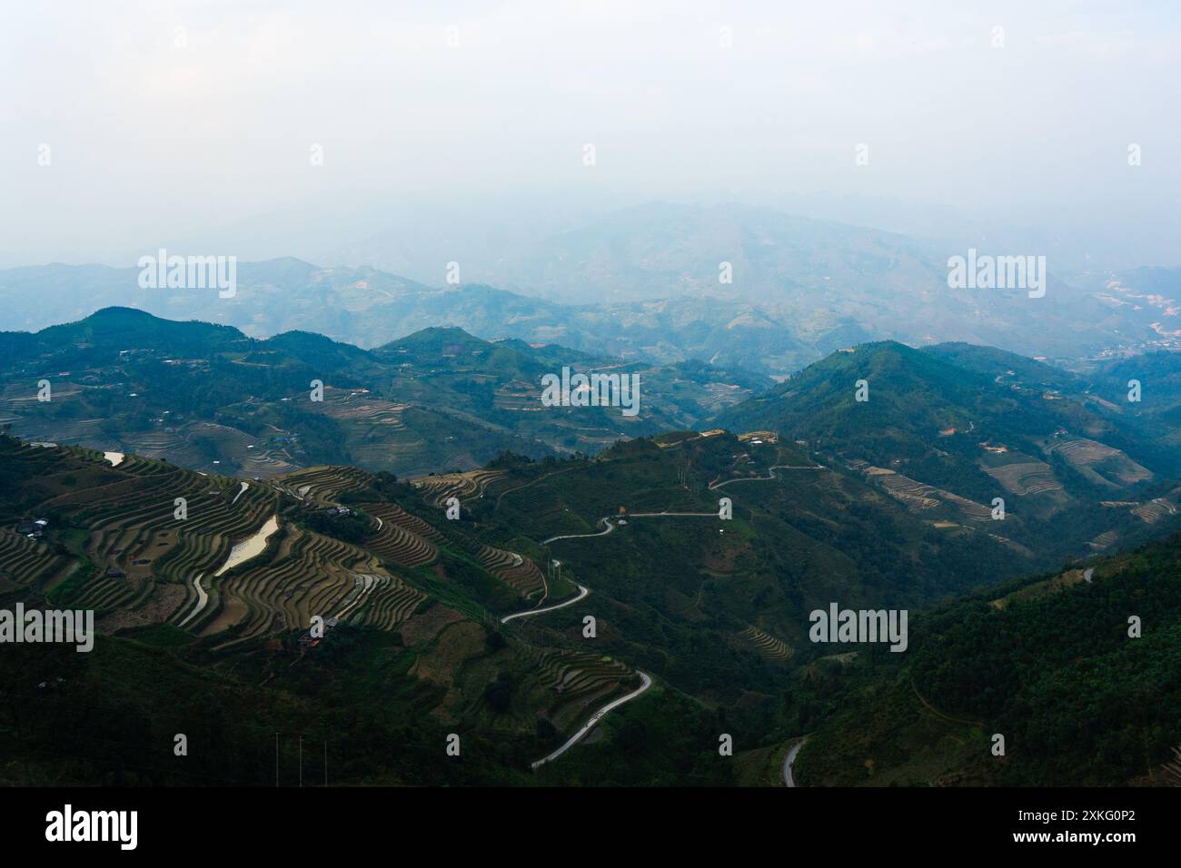 fields with a view in northern Vietnam Stock Photo