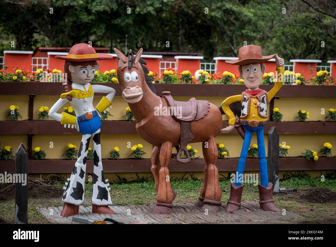 Garden plastic figure, Boquete, a small mountain town in the Province of Chiriquí, Panama Stock Photo