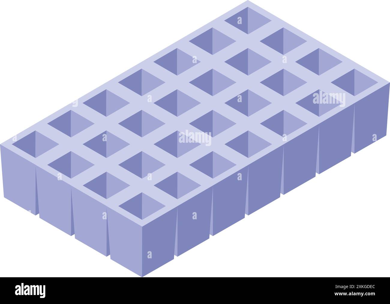 Empty plastic ice cube tray for making refreshing ice cubes for cocktails and cold drinks Stock Vector