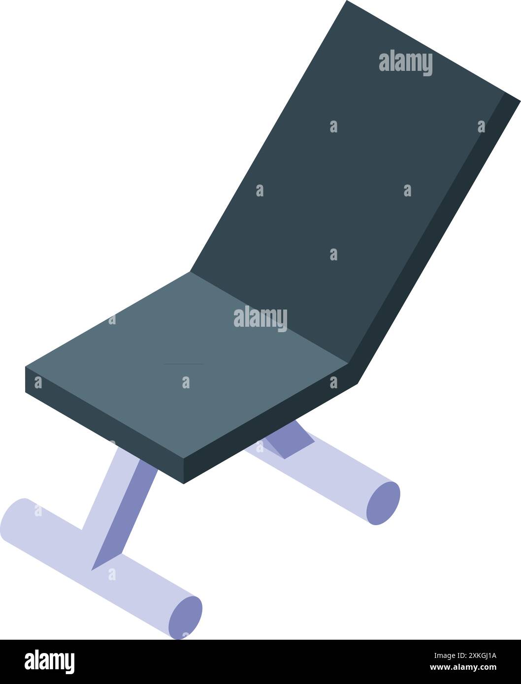 Adjustable bench press for weight training is ready for a workout Stock Vector