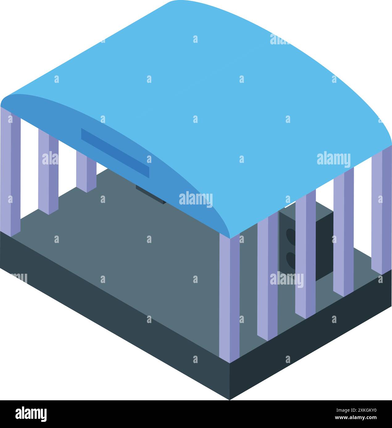 Outdoor stage isometric icon illustrating the entertainment industry and events Stock Vector