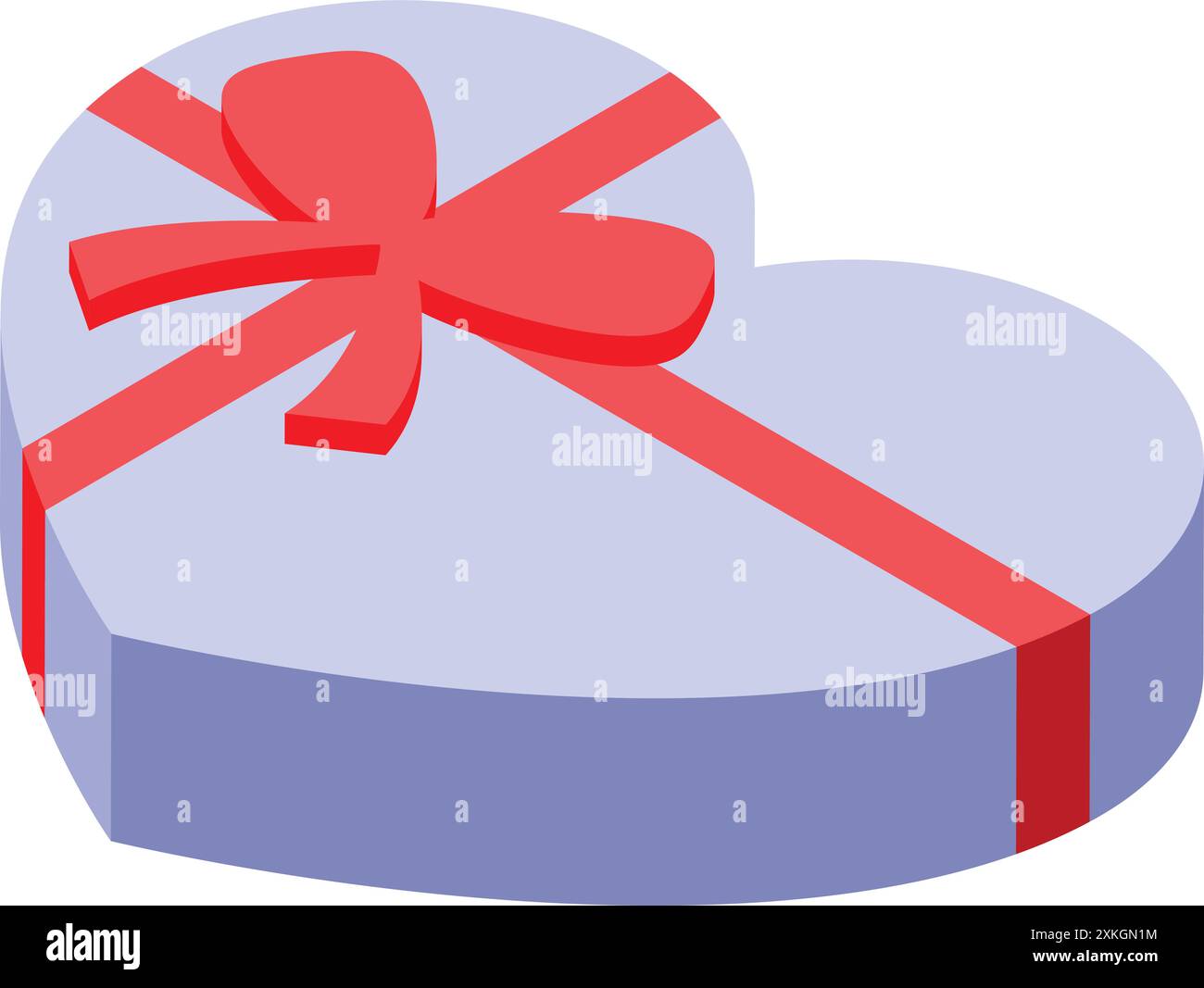 Heart shaped gift box wrapped with a red ribbon is a thoughtful present for a loved one on valentine's day or any special occasion Stock Vector