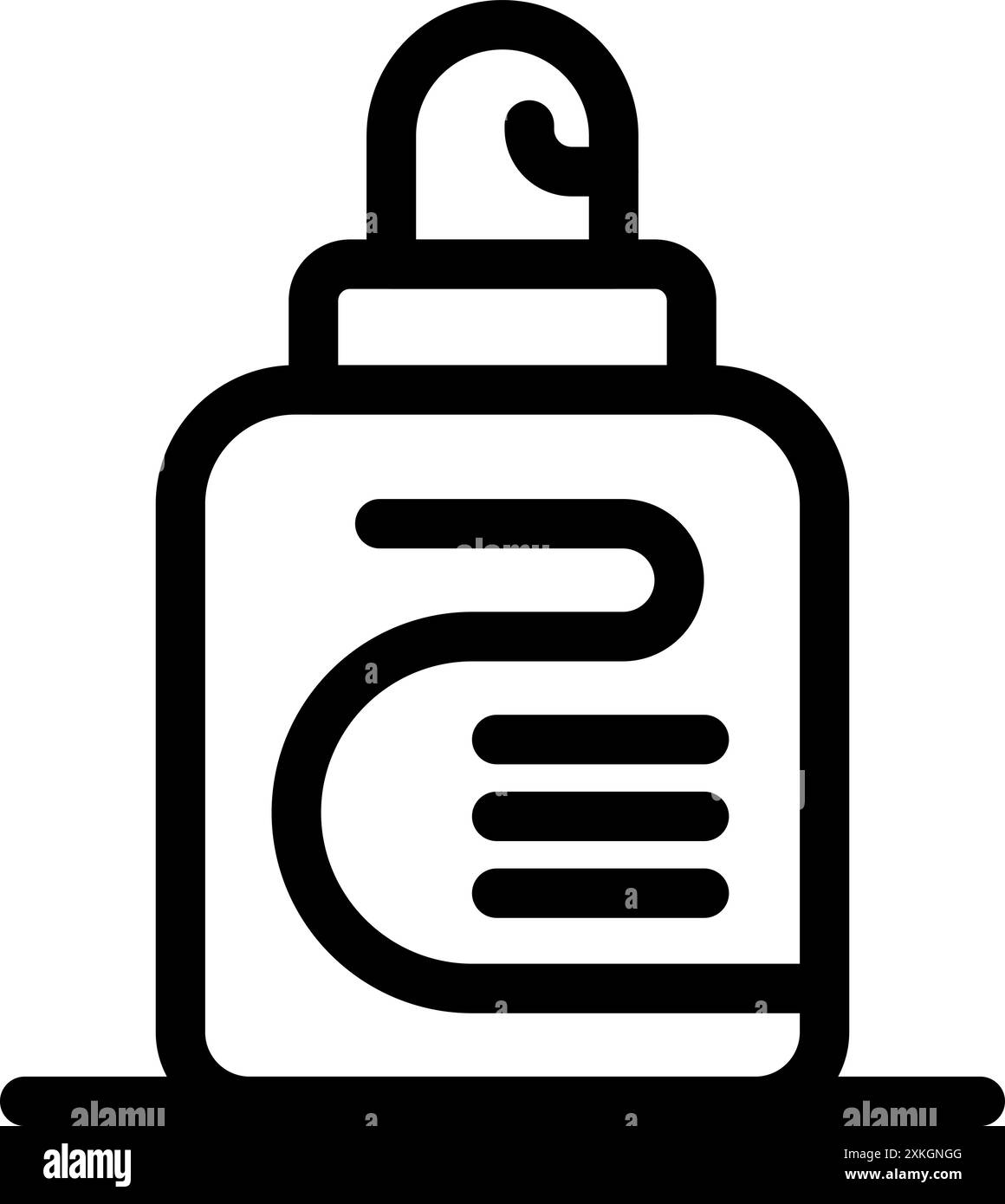 Simple black and white icon of a spray bottle, ideal for representing ...