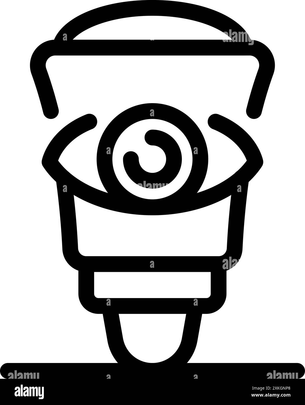 Simple line icon of a security camera, emphasizing the concept of safety and observation Stock Vector