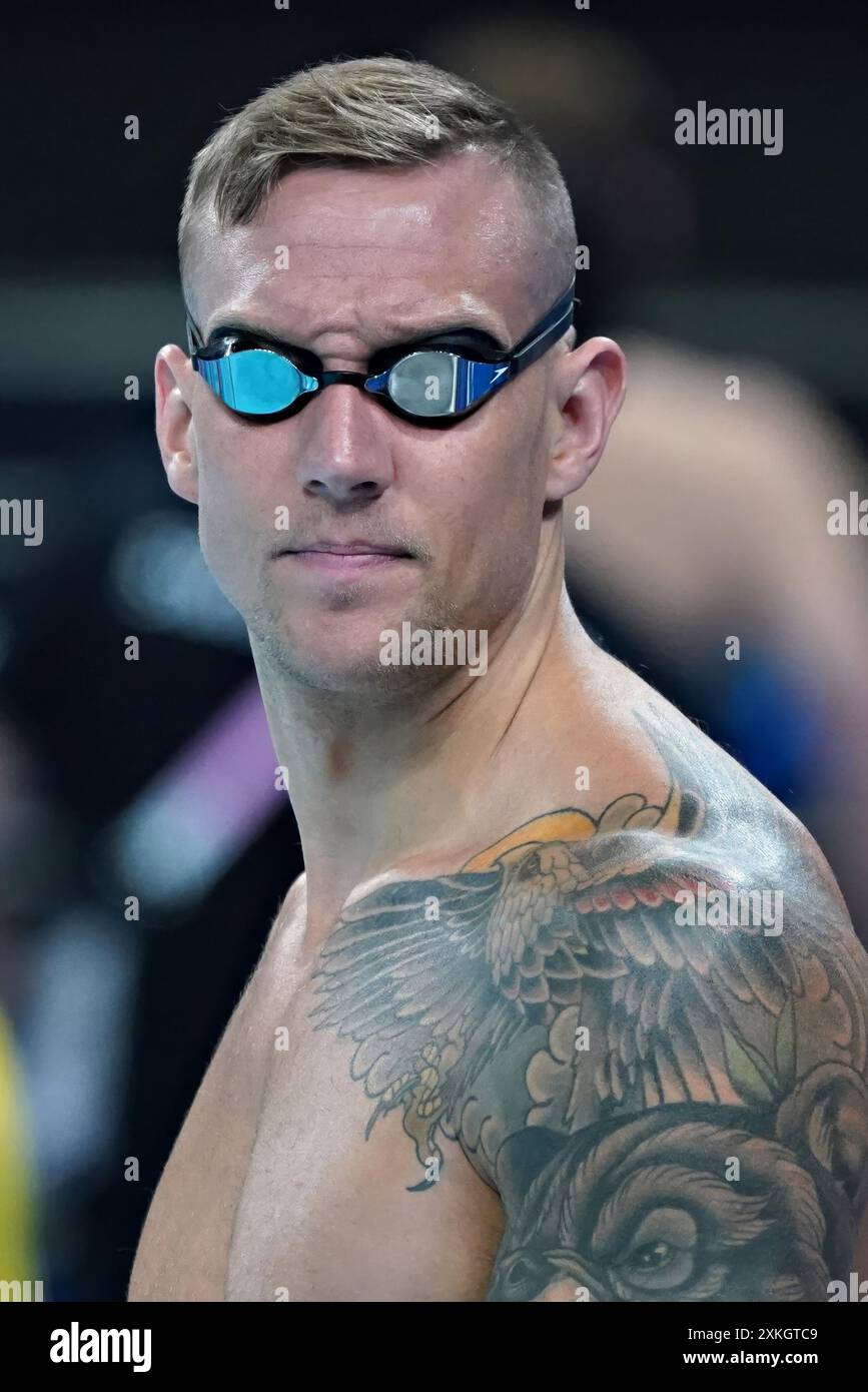 Paris, France. 23rd July, 2024. Olympic gold medalist Caeleb Dressel of ...