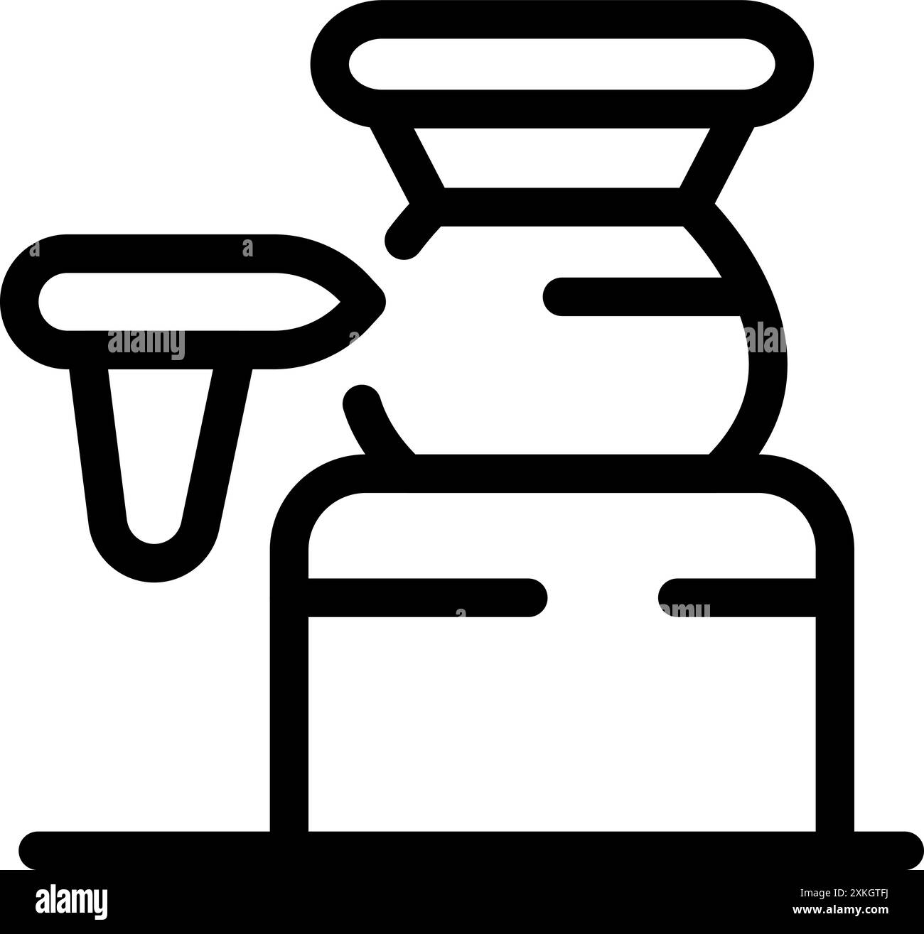 Coffee machine is brewing fresh coffee beans using paper filter Stock Vector