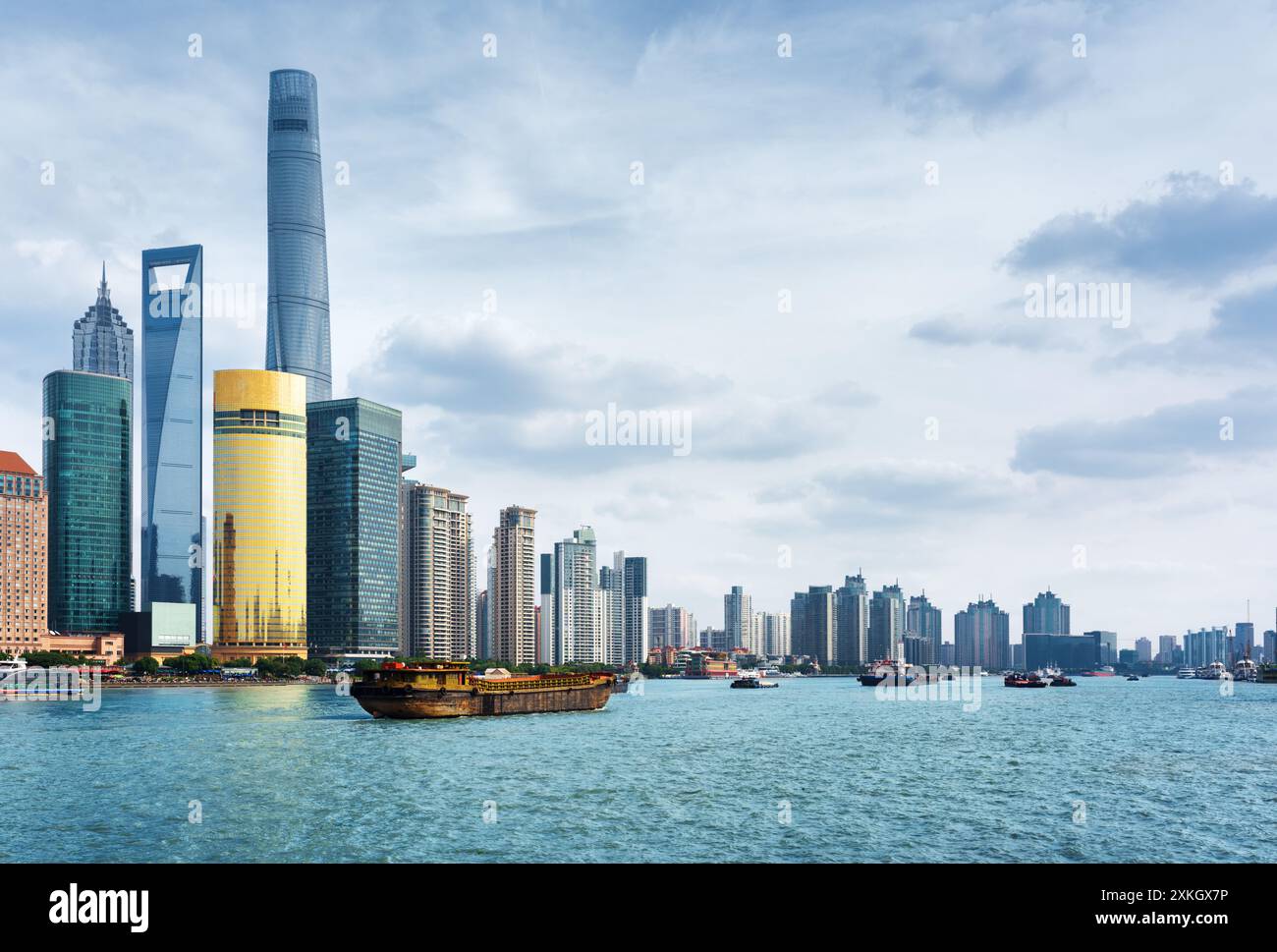 Barges and pudong skyline hi-res stock photography and images - Alamy
