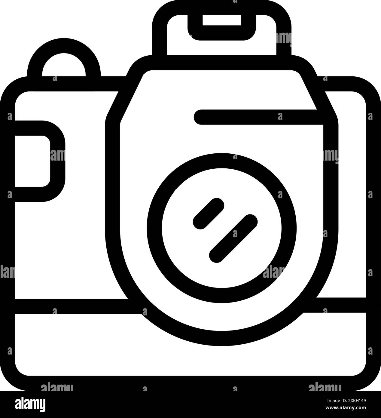 Simple yet sophisticated line art design of a retro camera, evoking ...