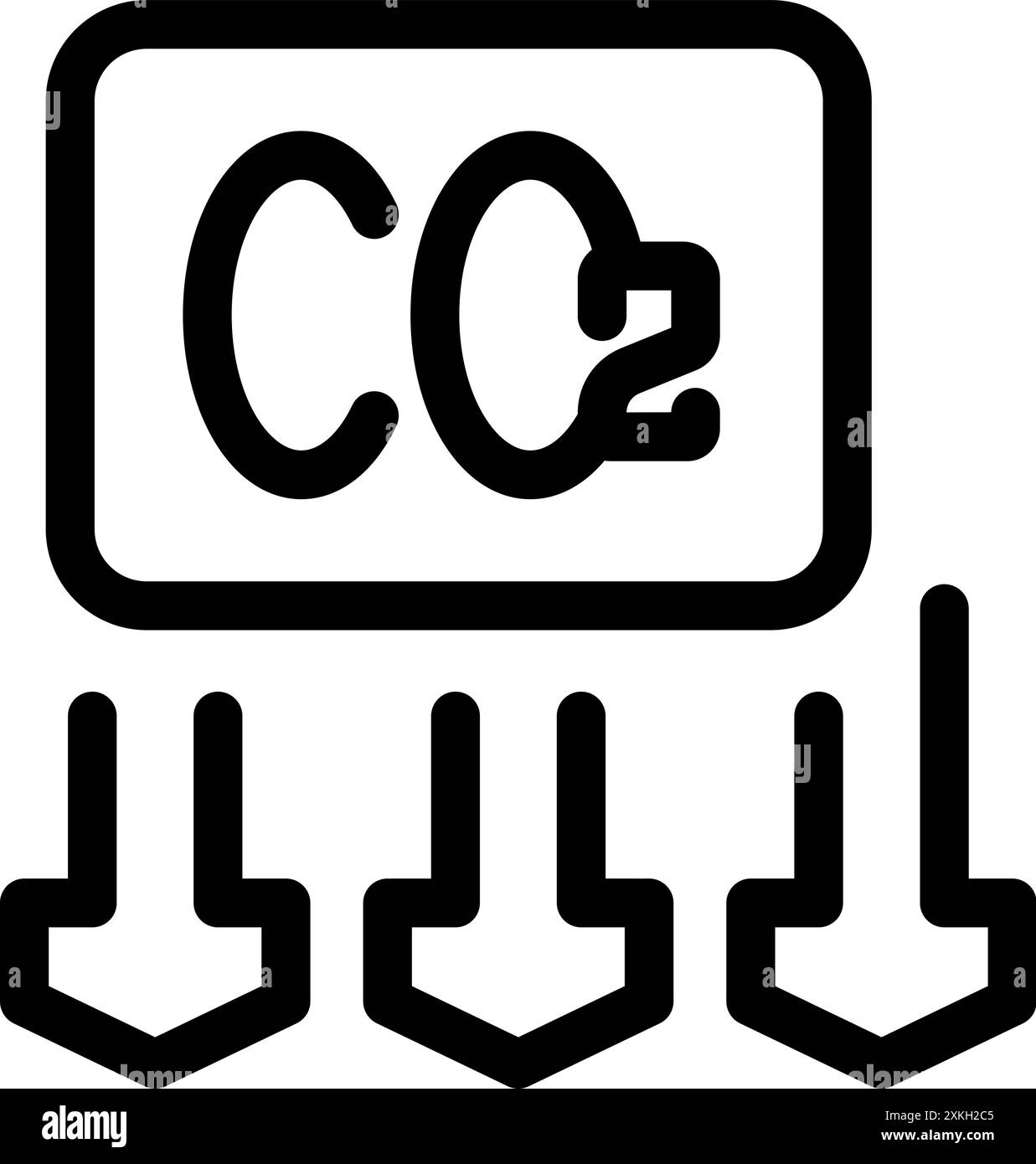 Co2 emissions are decreasing, symbolizing a positive trend in environmental conservation Stock Vector