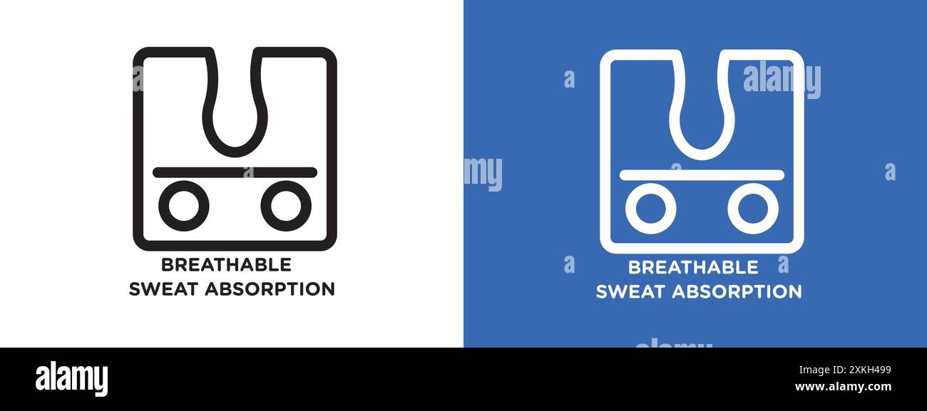 Breathable sweat absorption icon logo sign vector outline in black and ...