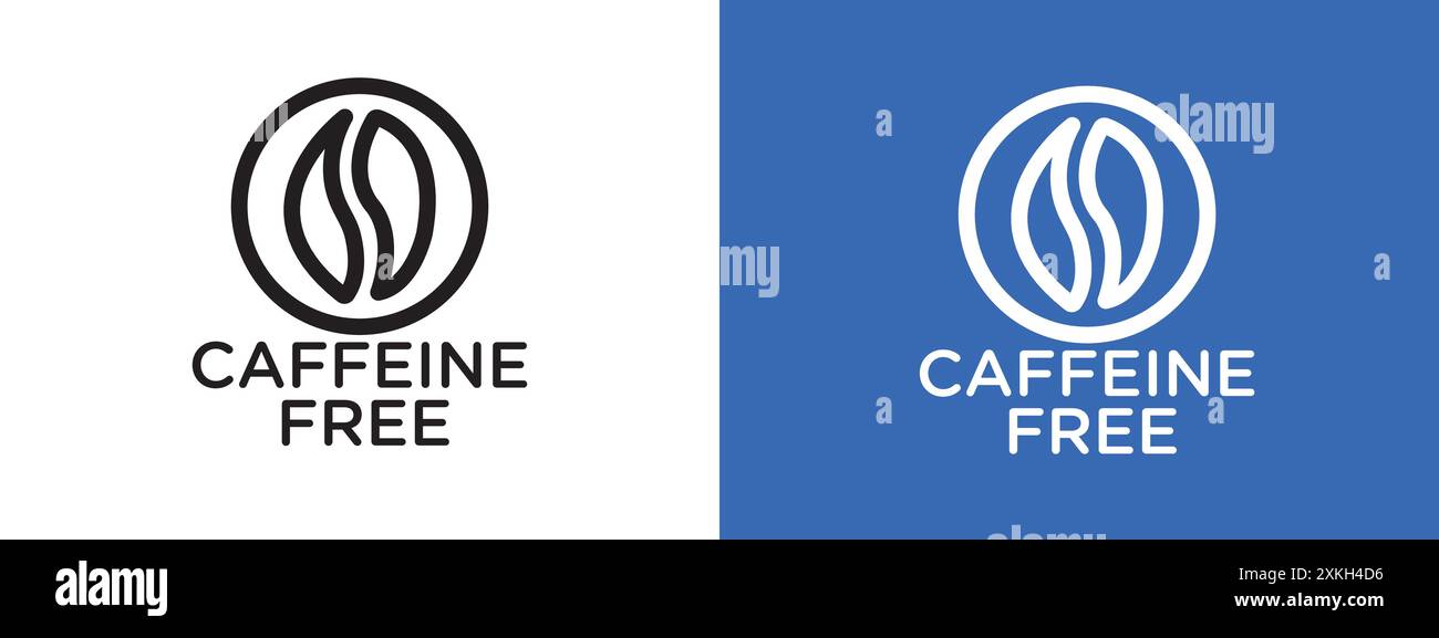 coffeine free icon logo sign vector outline in black and white color Stock Vector